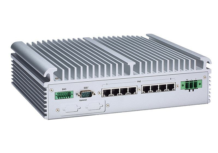 Foto Ordenador industrial PoE para aplicaciones de seguridad, inspección óptica y edge computing.